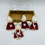 Gnomes with hearts ornaments - Box of 4