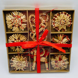 Straw ornament set - 35 pc box