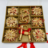Straw ornament set - 35 pc box