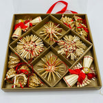 Straw ornament set - 30 pc set.