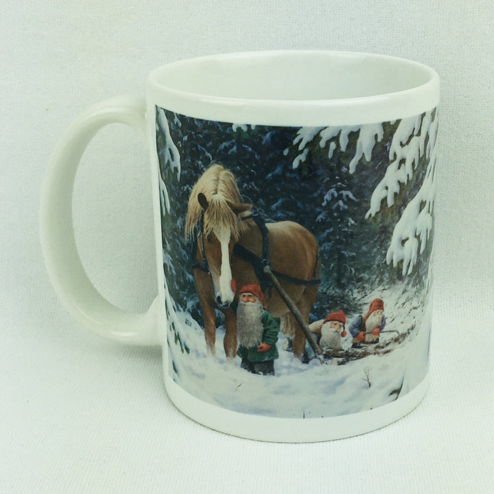 Jan Bergerlind Tomte with work horse coffee mug