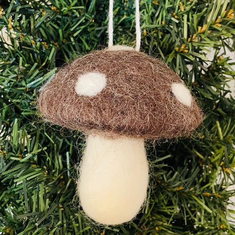 Mushroom Ornament - Charcoal Gray