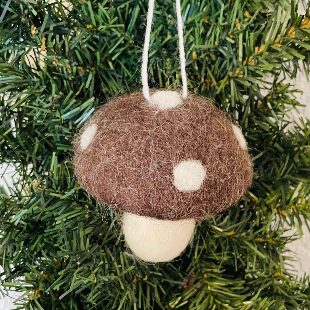 Mushroom Ornament - Charcoal Gray