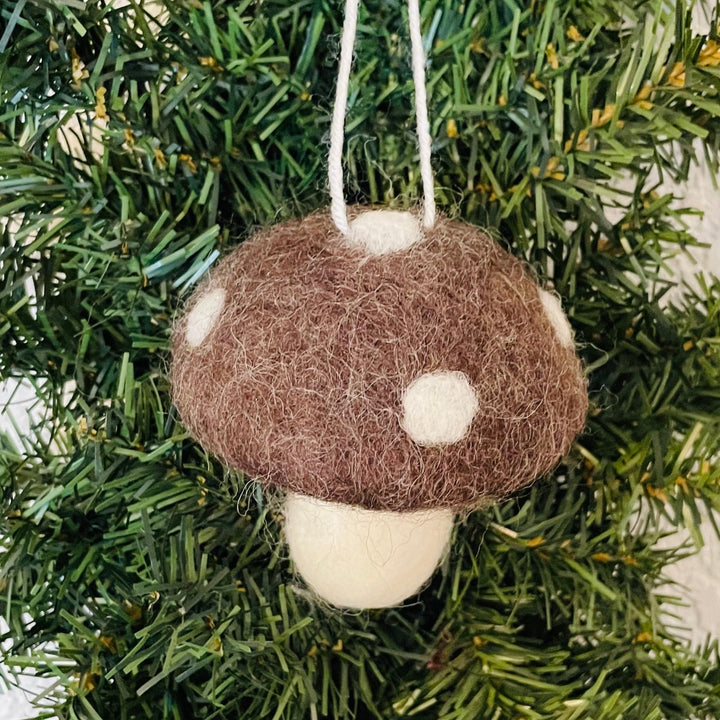 Mushroom Ornament - Charcoal Gray