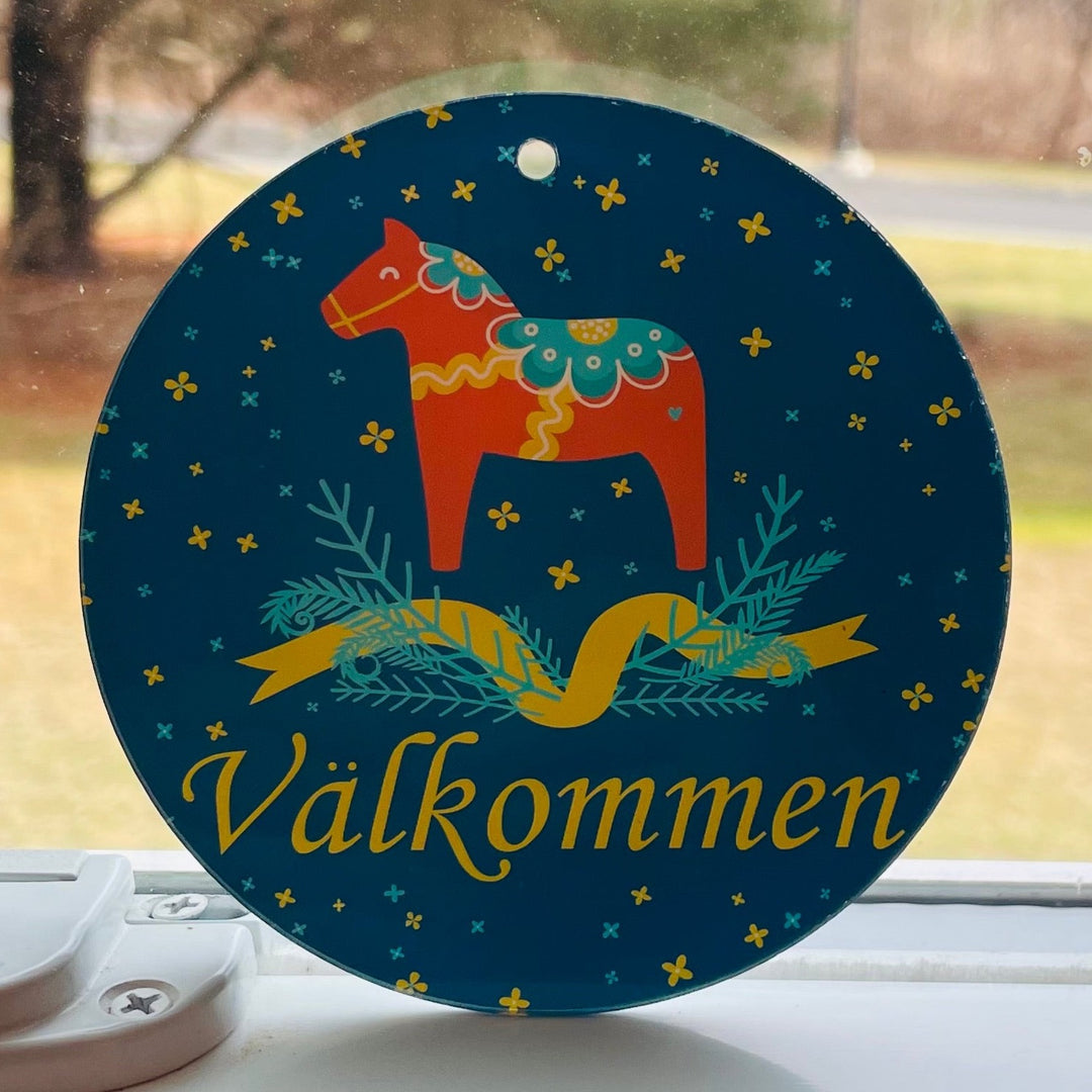 Välkommen Dala horse sun catcher