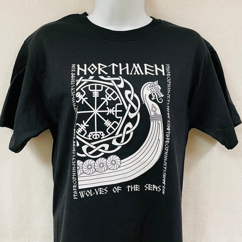 Northmen Wolves of the Sea Viking Ship T-Shirt
