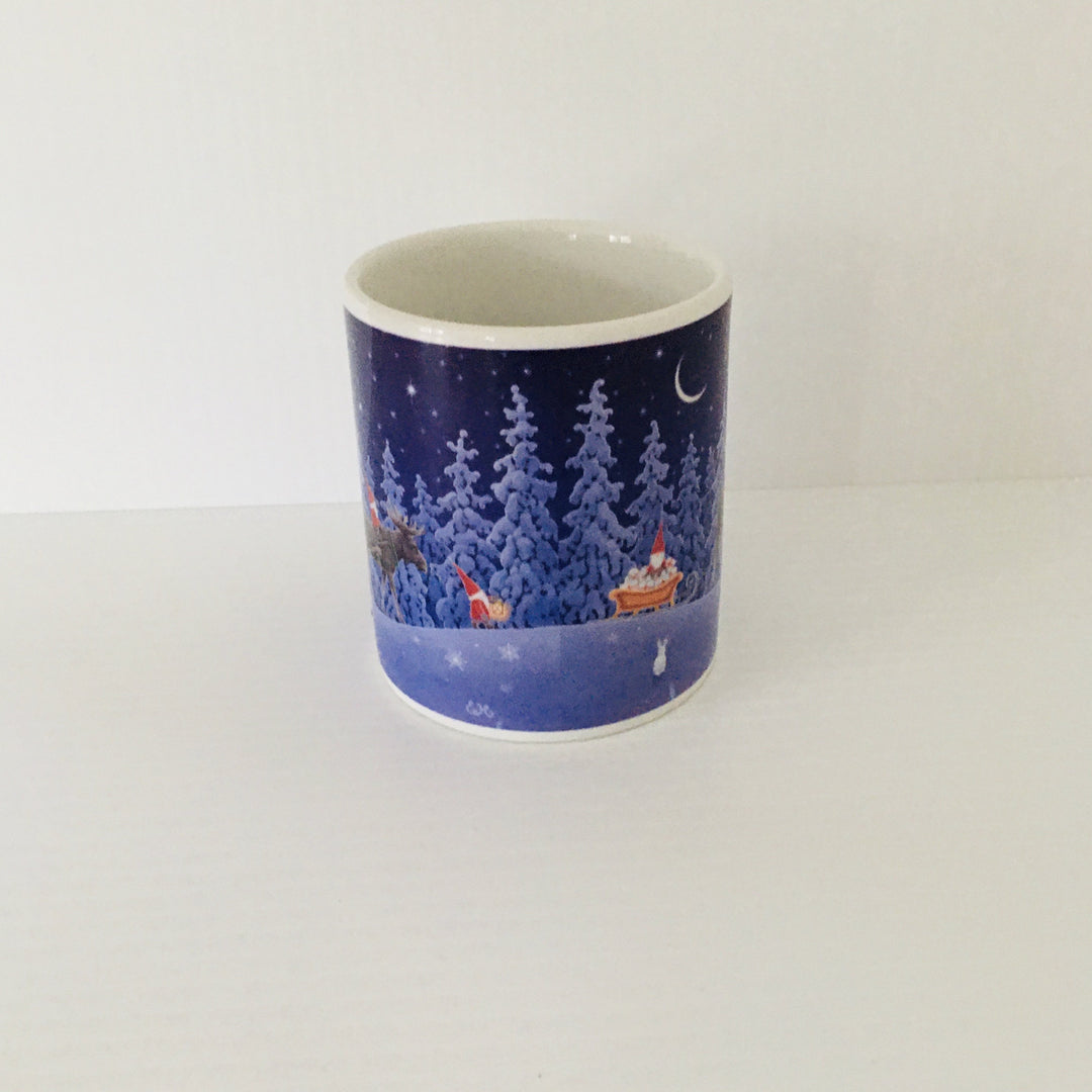 Eva Melhuish Tomte Riding a Moose coffee mug