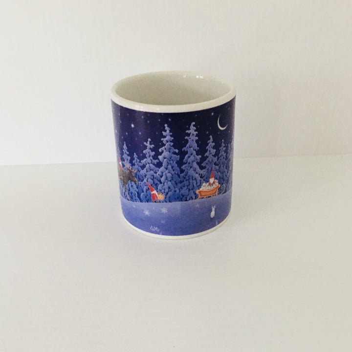 Eva Melhuish Tomte Riding a Moose coffee mug