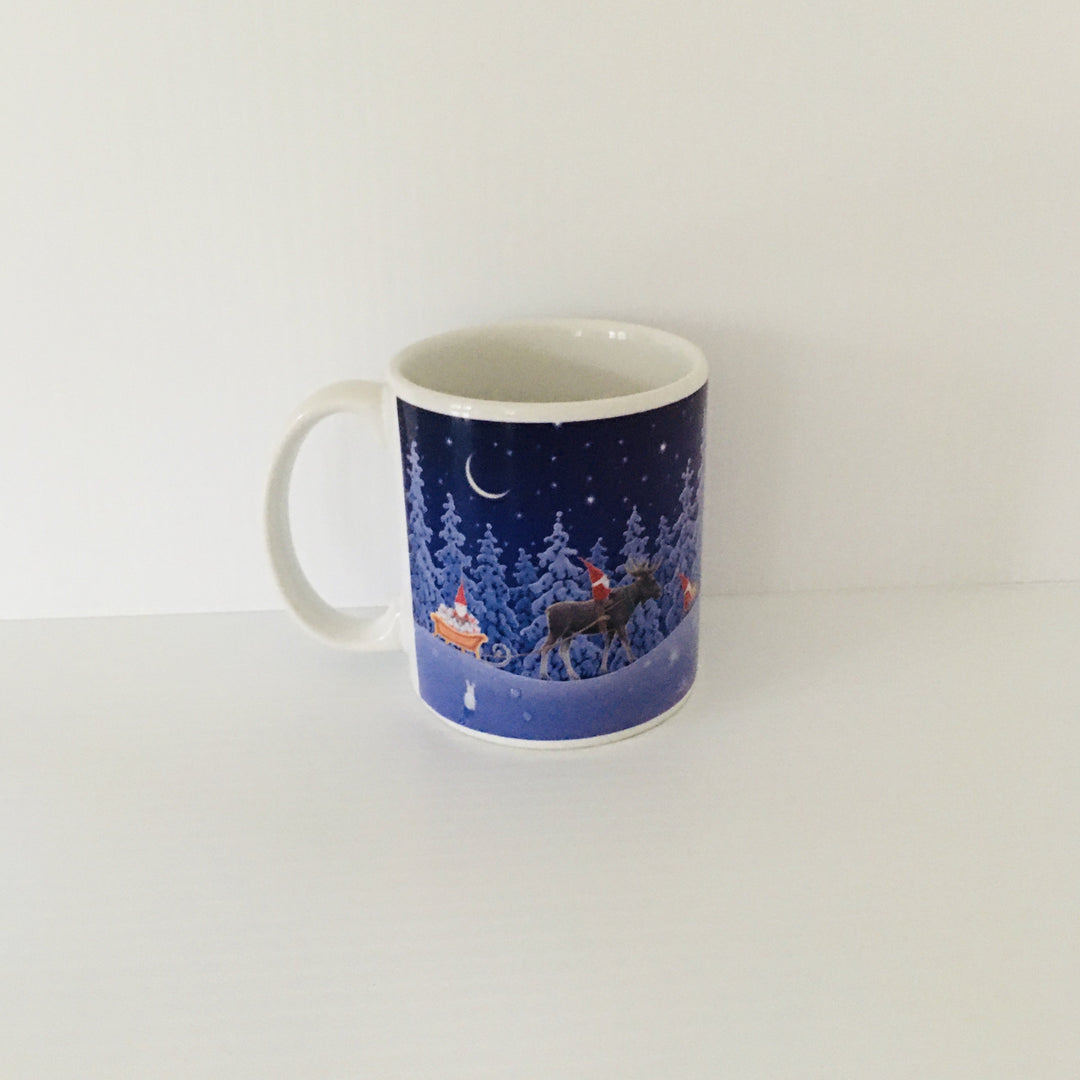 Eva Melhuish Tomte Riding a Moose coffee mug