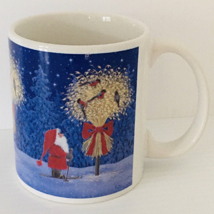 Eva Melhuish Tomte with Jul Neg and Birds coffee mug