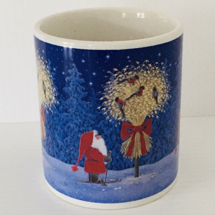 Eva Melhuish Tomte with Jul Neg and Birds coffee mug