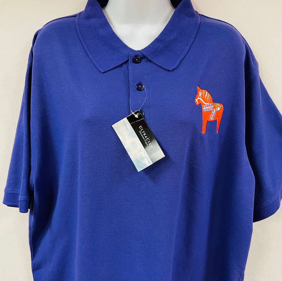 Dala Horse on Purple Polo