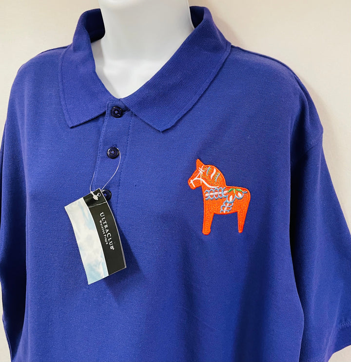 Dala Horse on Purple Polo