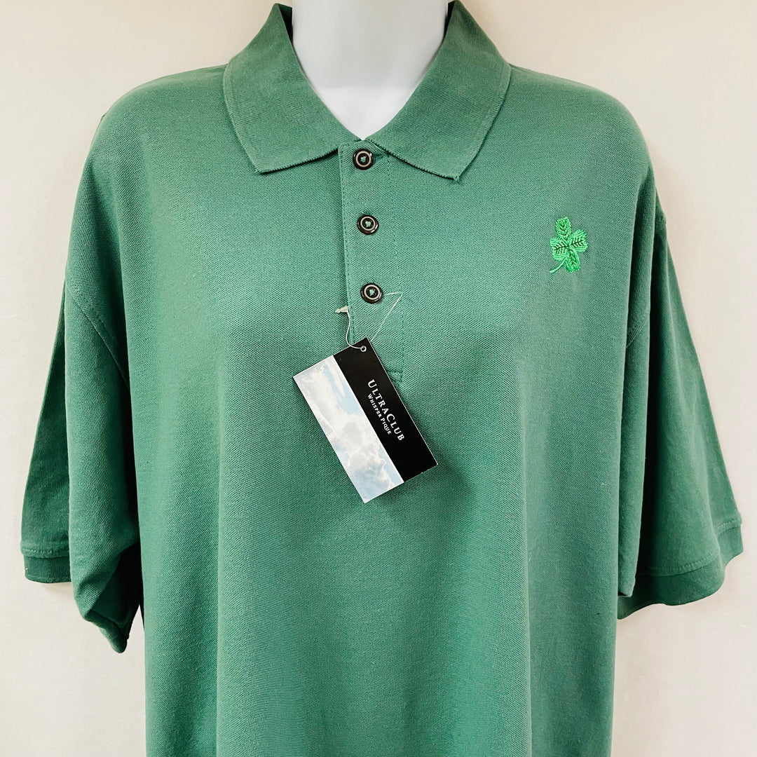 Shamrock on Sage Green Polo