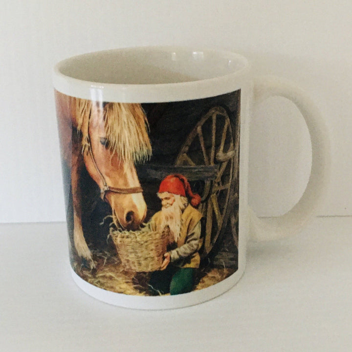 Jan Bergerlind Tomte feeding horse coffee mug