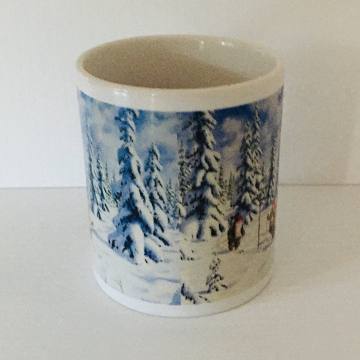 Jan Bergerlind Skiing Tomtar coffee mug