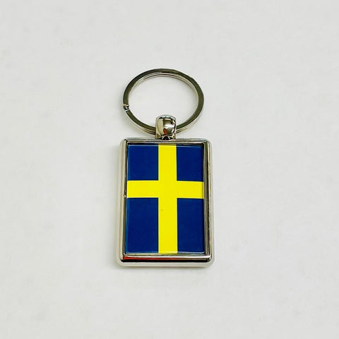 Metal Keyring, Sweden flag