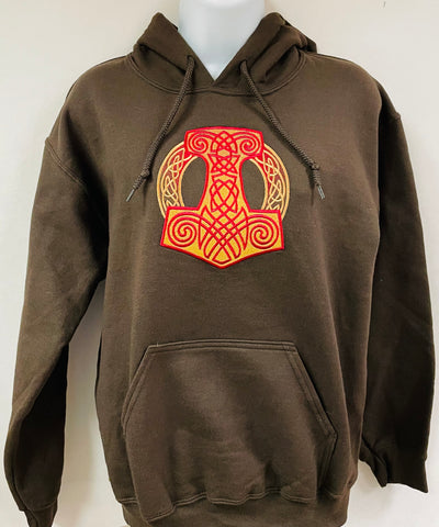 Pullover Hoodie - Thor's Hammer with Viking World Tour