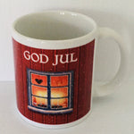 Eva Melhuish God Jul Red Window coffee mug