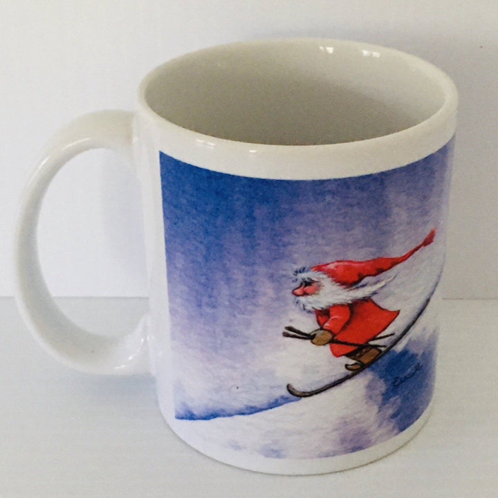 Eva Melhuish Tomte skier coffee mug