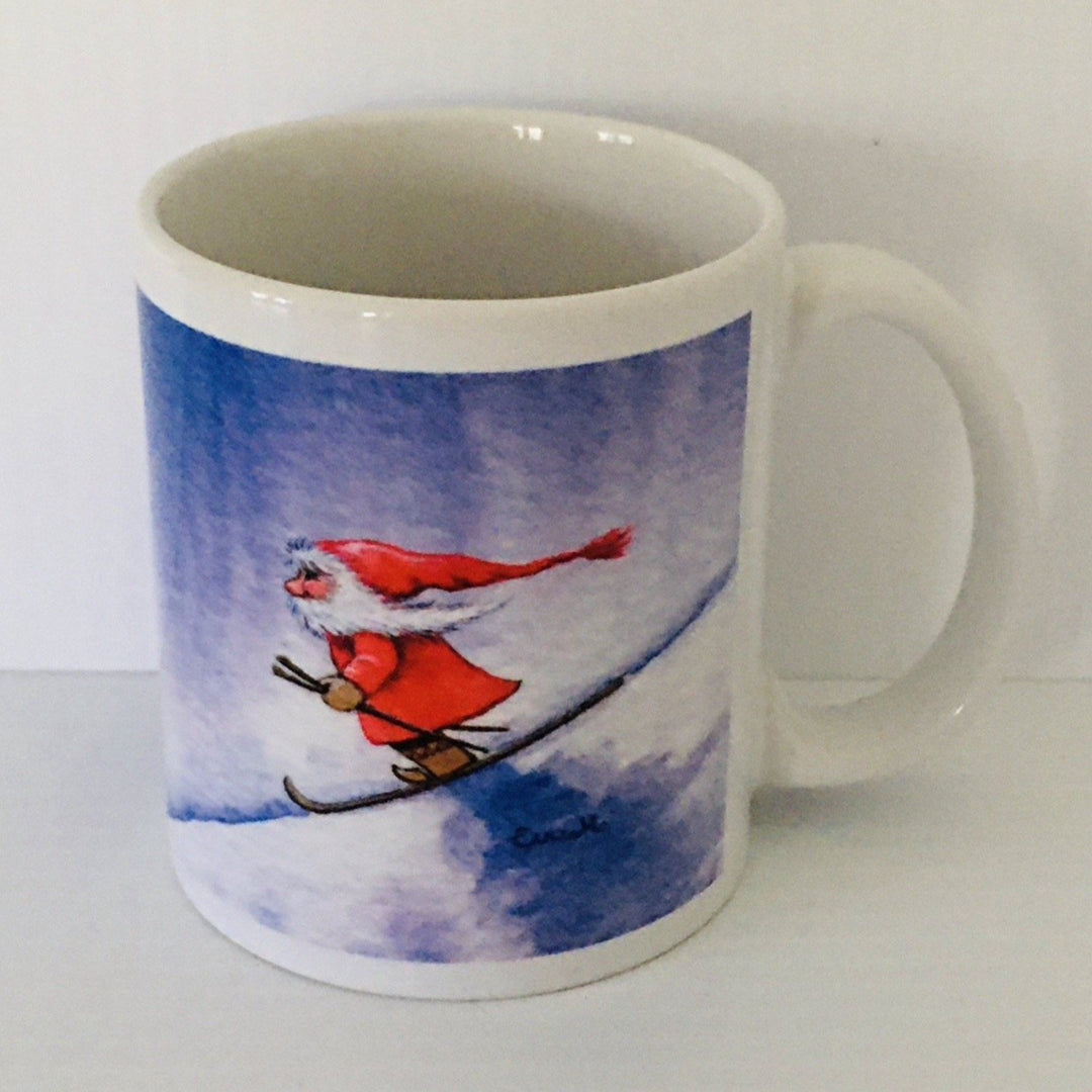 Eva Melhuish Tomte skier coffee mug