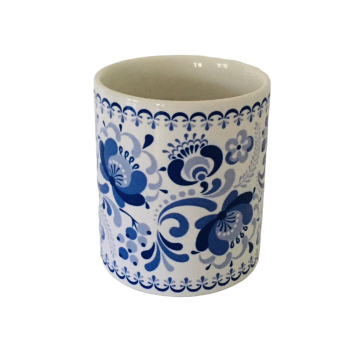 Blue Folk art flowers coffee mug