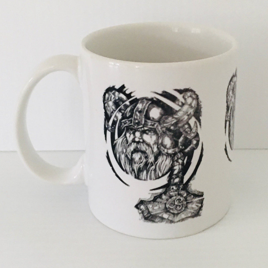 Micah Holland Viking & Thor's Hammer coffee mug