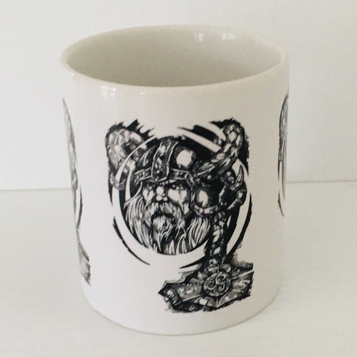 Micah Holland Viking & Thor's Hammer coffee mug