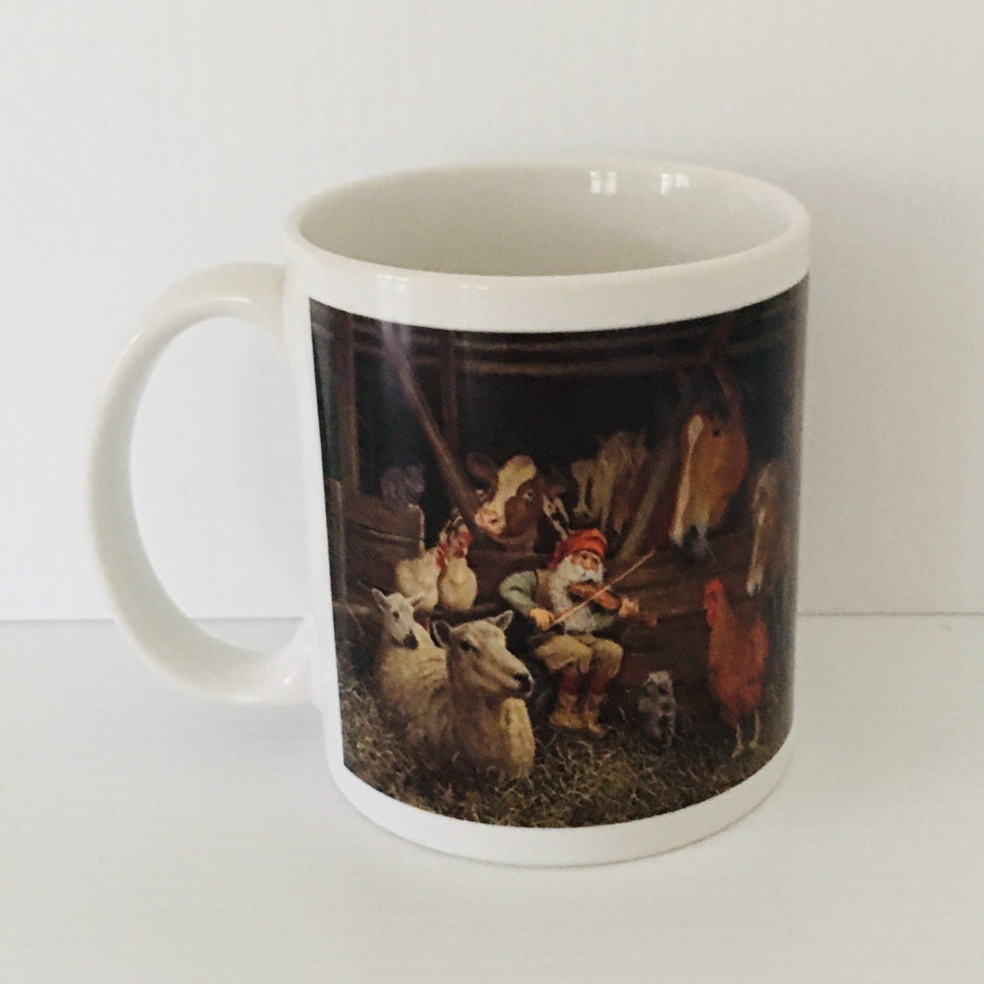 Jan Bergerlind Tomte playing violin coffee mug