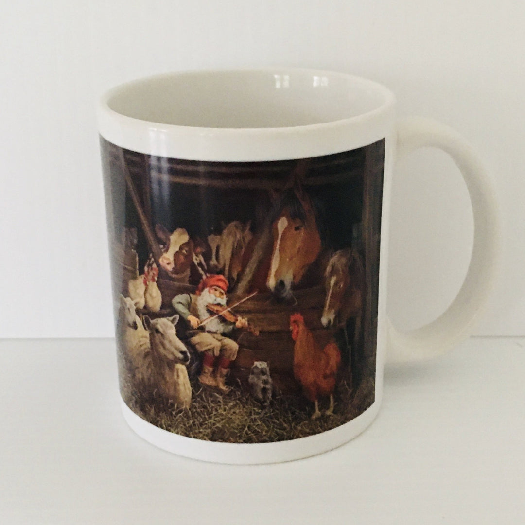 Jan Bergerlind Tomte playing violin coffee mug