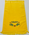 SALE Finger tip towel - Välkommen flowers on Yellow