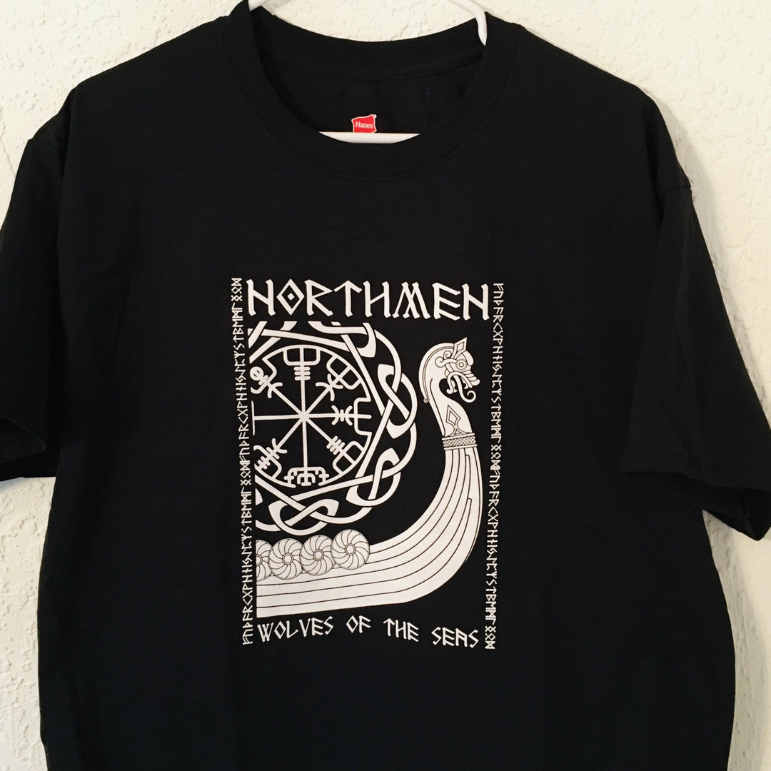 Northmen Wolves of the Sea Viking Ship T-Shirt