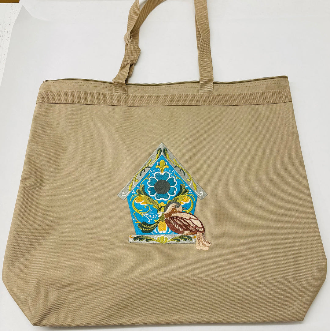 Tote Bag - Rosemaling Bird house