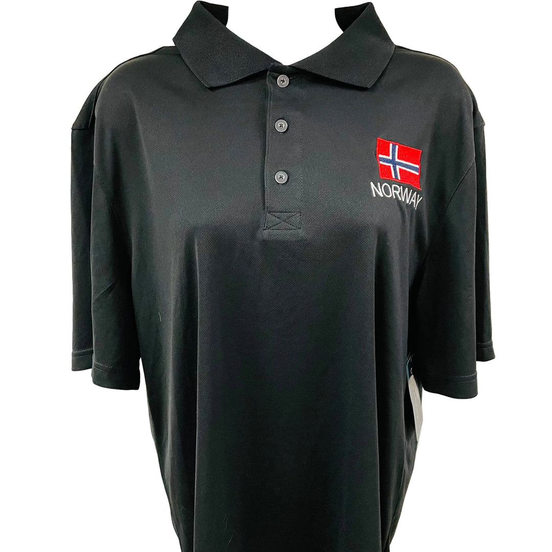 Ladies Polo - Norway Flag on Black