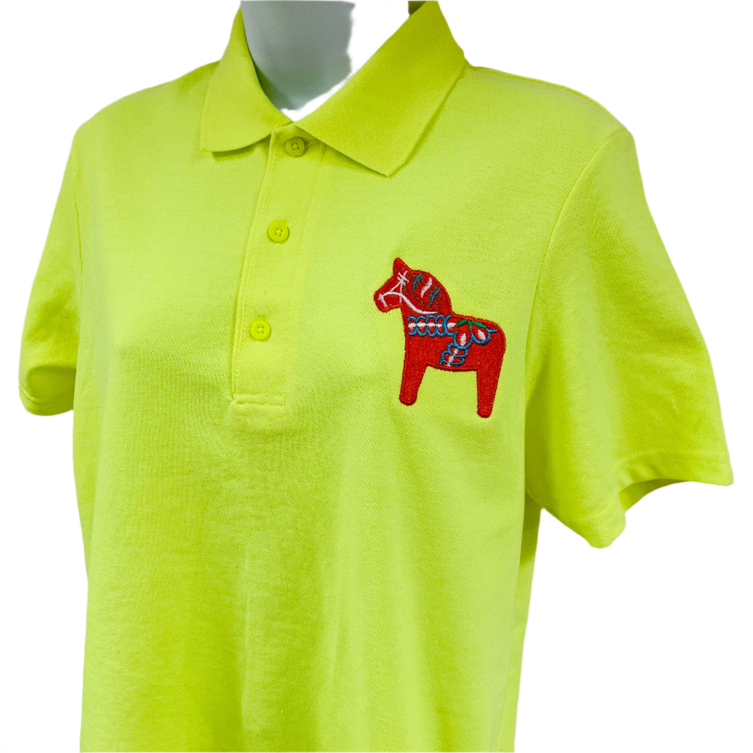 Dala Horse on Safety Yellow Polo