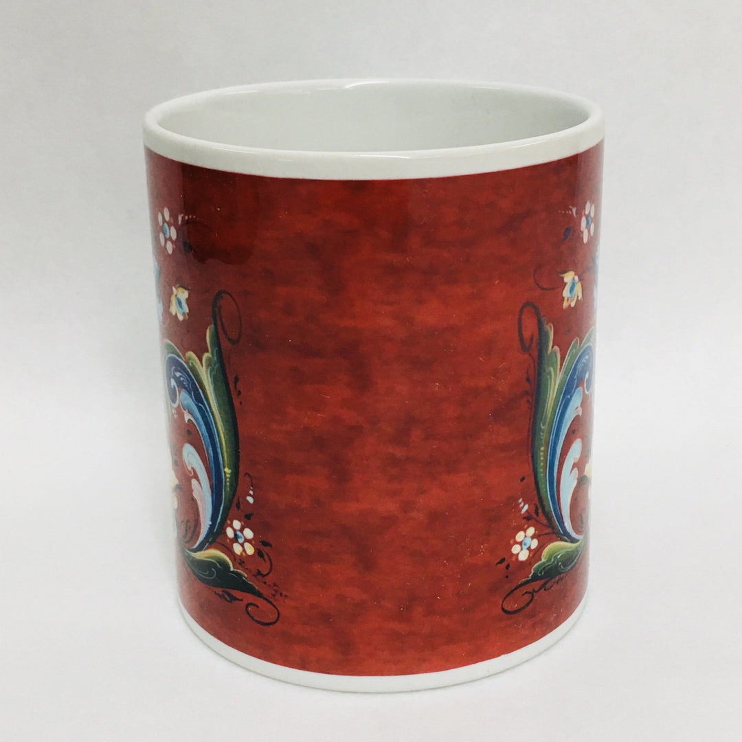 Lise Lorentzen Red Rosemaling coffee mug