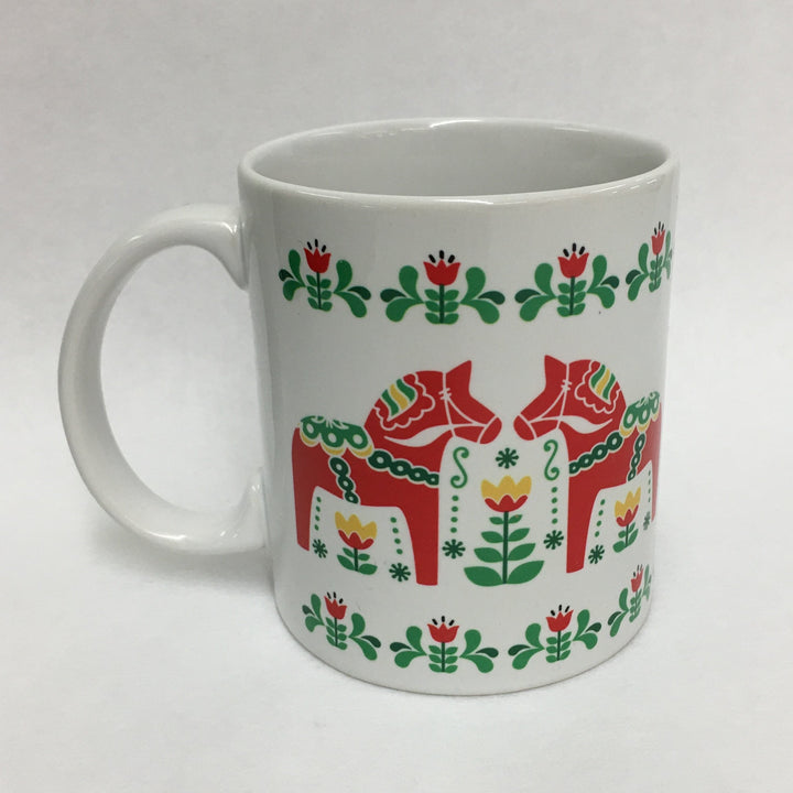 Dala horses & flowers coffee mug