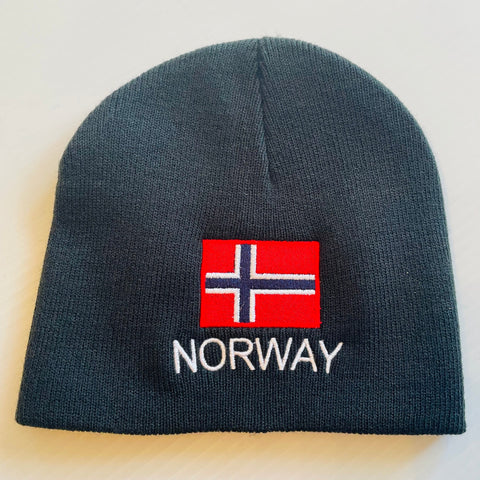 SALE Knit beanie hat - Norway flag