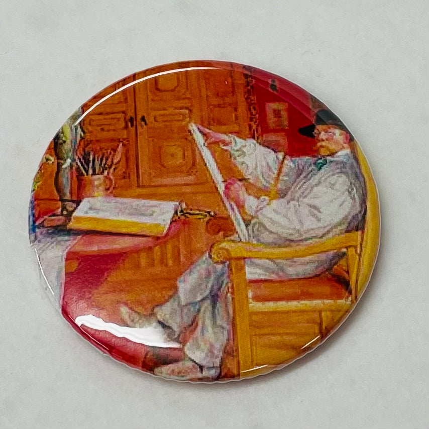 Carl Larsson art on round button/magnet