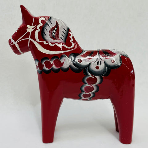 Traditional Wine Red 5" Wooden Dala horse
