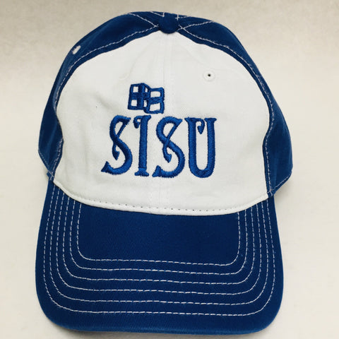Sisu with Flag royal blue & white baseball cap