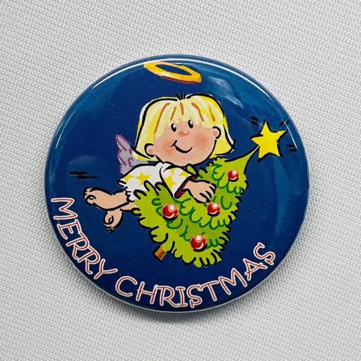 Merry Christmas round button/magnet