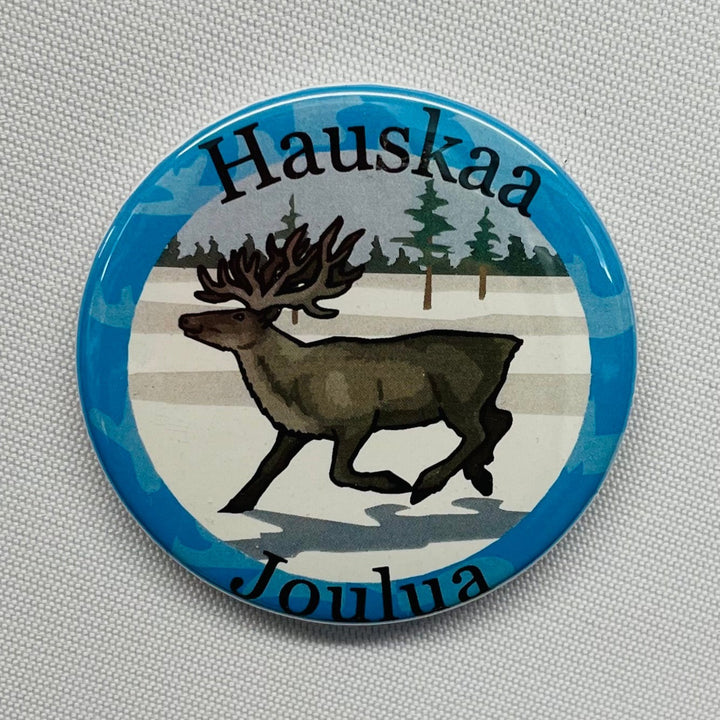 Hauskaa Joulua round button/magnet