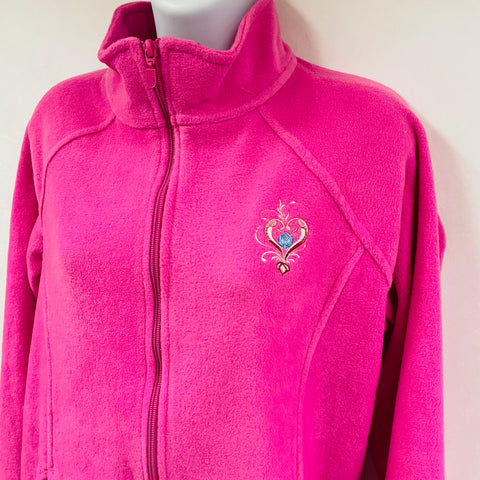 Fleece Jacket - Rosemaling Heart on Pink