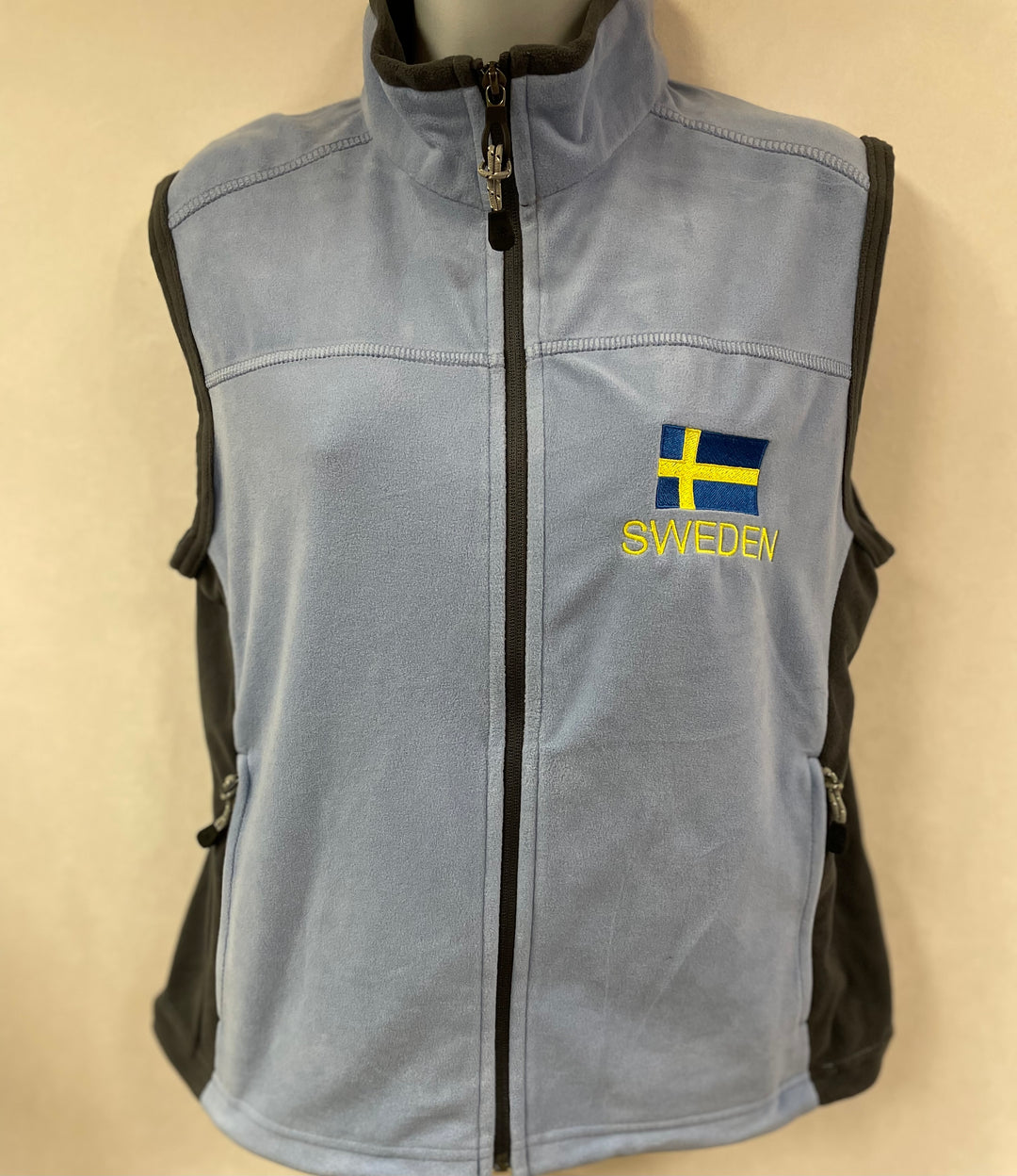 Ladies Fleece Vest - Sweden flag