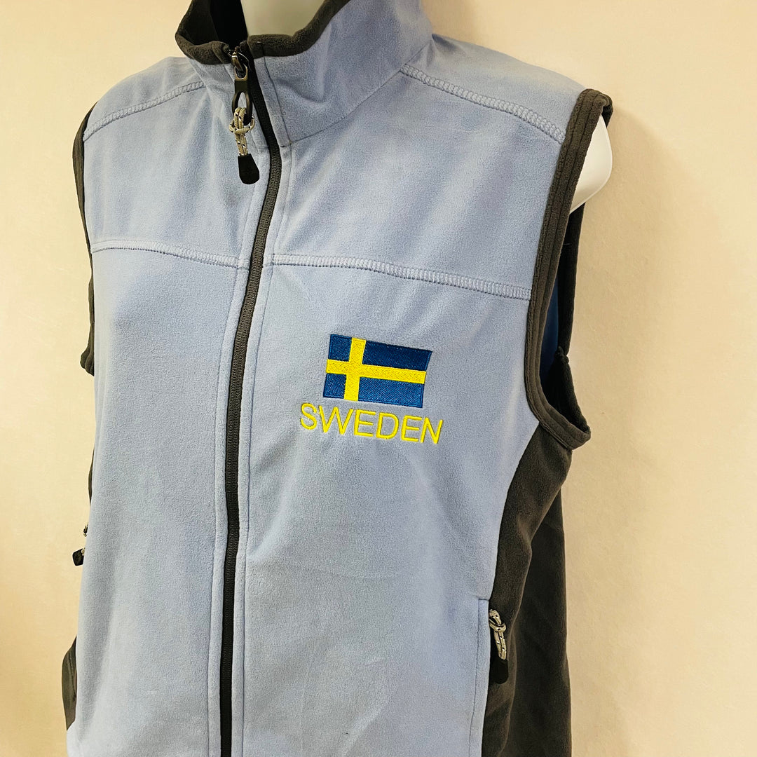 Ladies Fleece Vest - Sweden flag