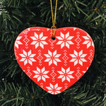 Ceramic heart ornament, Nordic Stars