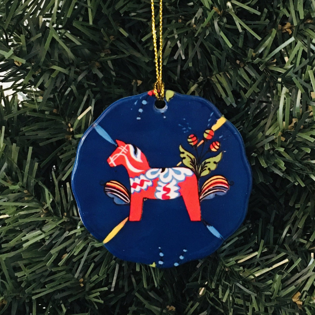 Ceramic Ornament, Swedish Dala horse