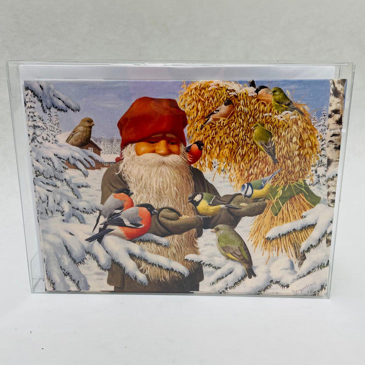 Boxed Note Cards, Jan Bergerlind Tomte Gnome feeding birds