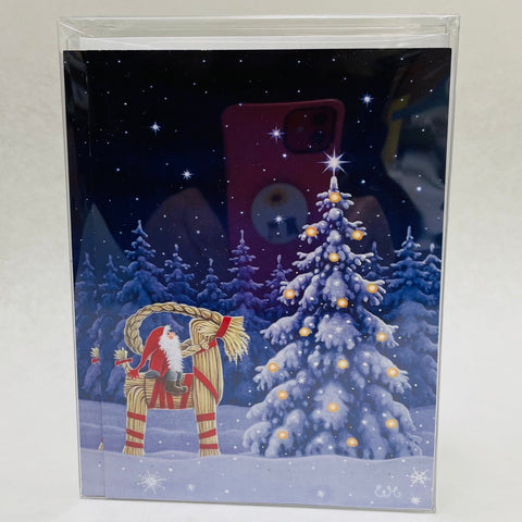 Boxed Note Cards, Eva Melhuish Gnome Tomte on Straw Goat